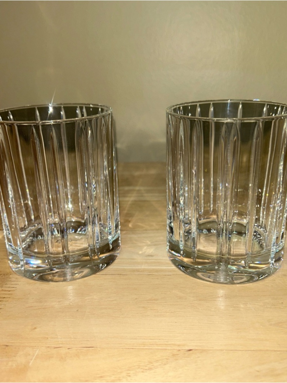 (2) Ralph Lauren Turner Double Old Fashioned Crystal 10.8 Oz Whiskey Glass 4.25”